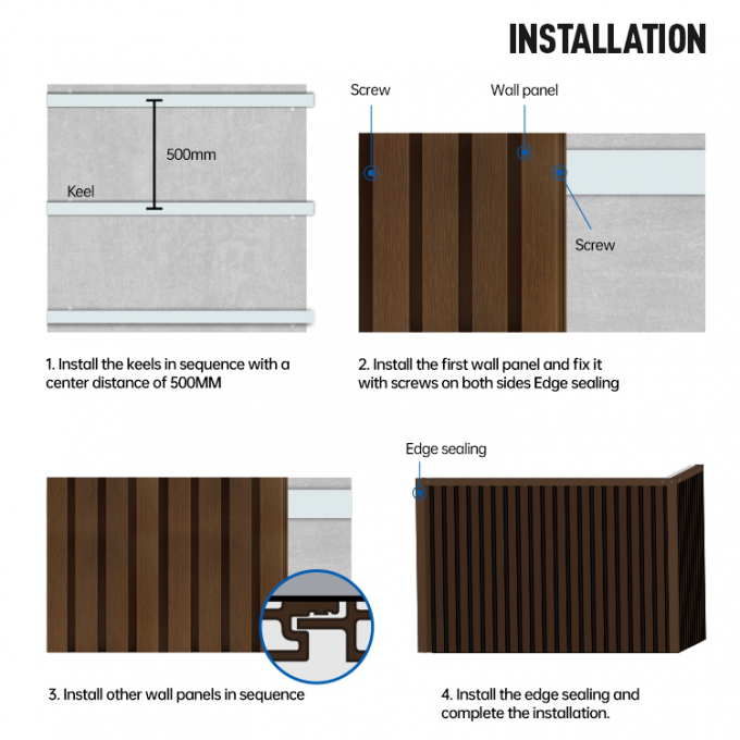 Exterior WPC Wall Cladding for Building Facades and Outdoor Wall Decoration